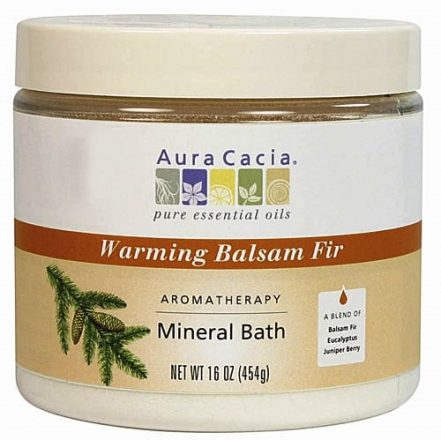 Aura Cacia - pure essential oils - Mineral Bath in Warming Balsam Fir scent | JanDesai.com