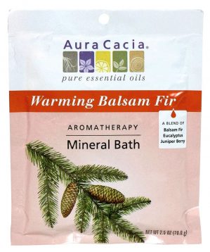 Aura Cacia - pure essential oils - Mineral Bath in Warming Balsam Fir scent | JanDesai.com